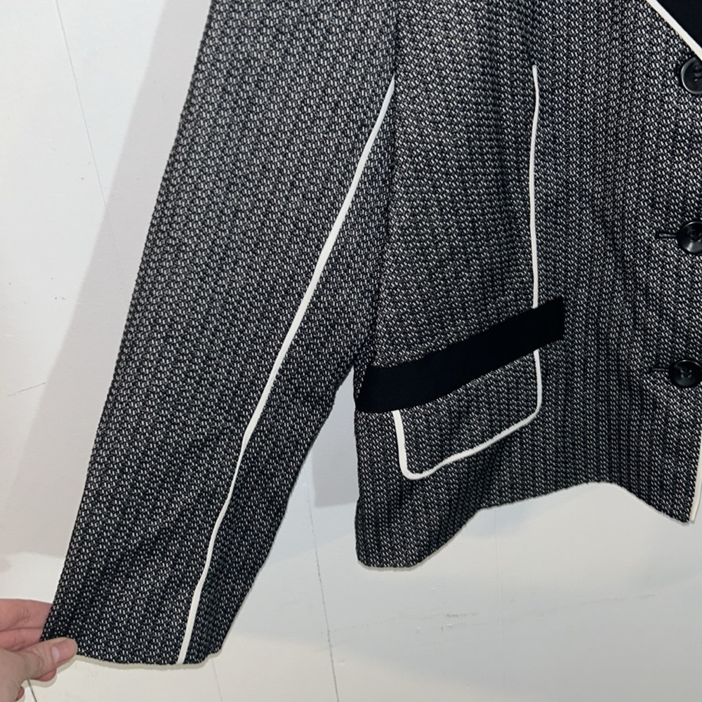 Classiques Entier Black & White Button Up Blazer … - image 2